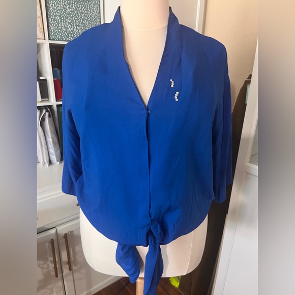 Elegant Blue Women's Top - Picture 1 of 11